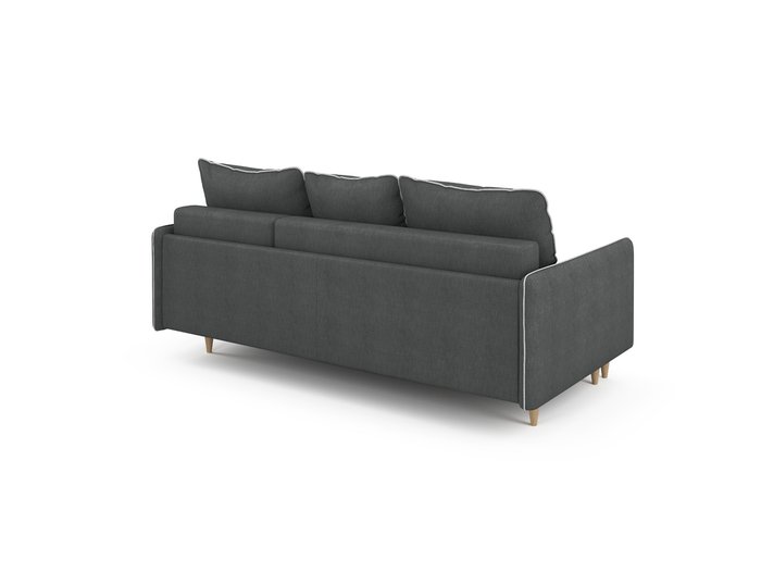 Угловой раскладной диван Ron правый темно-серого цвета - лучшие Угловые диваны в INMYROOM