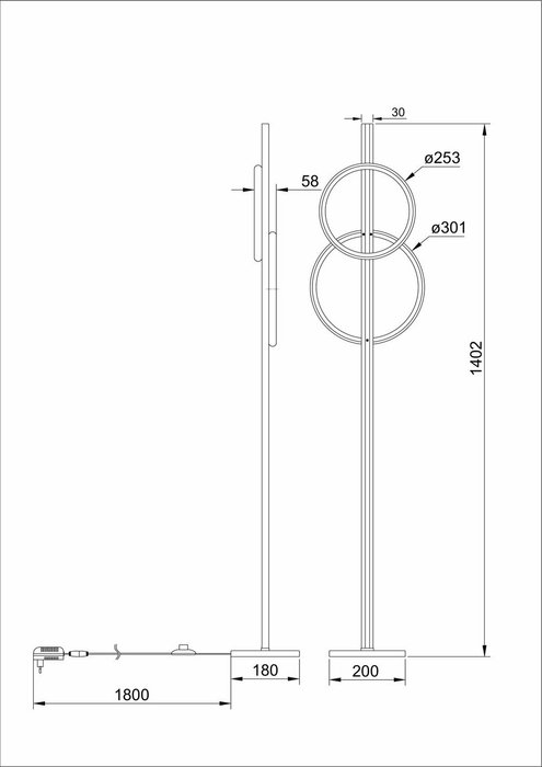 Торшер Arte Lamp FLUIDO A3913PN-24BK - лучшие Торшеры в INMYROOM Торшер Arte Lamp FLUIDO A3913PN-24BK - лучшие Торшеры в INMYROOM