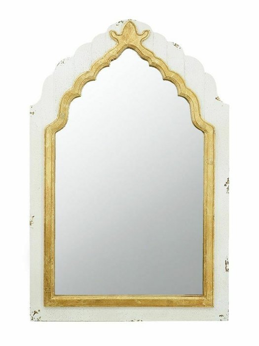 Настенное зеркало 60х91 бело-бежевого цвета