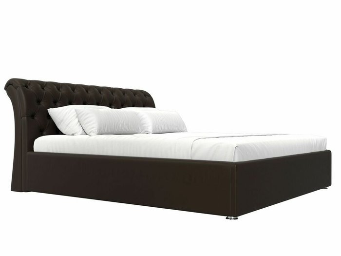 Кровать Сицилия 160х200 коричневого цвета с подъемным механизмом (экокожа) - лучшие Кровати для спальни в INMYROOM
