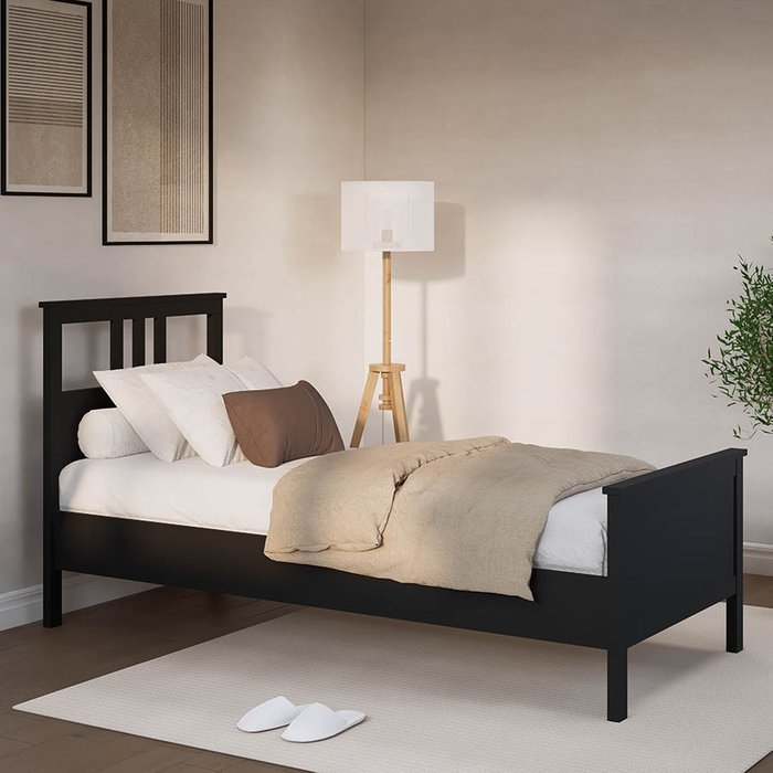 Кровать Кымор 90х200 черного цвета без подъемного механизма - купить Кровати для спальни по цене 24990.0