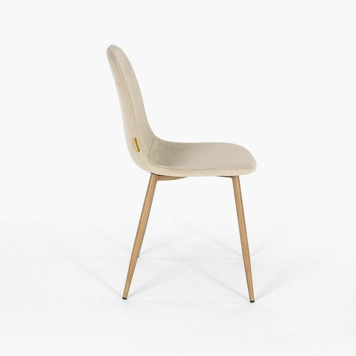 Стул бархатный Копенгаген бежевого цвета - лучшие Обеденные стулья в INMYROOM