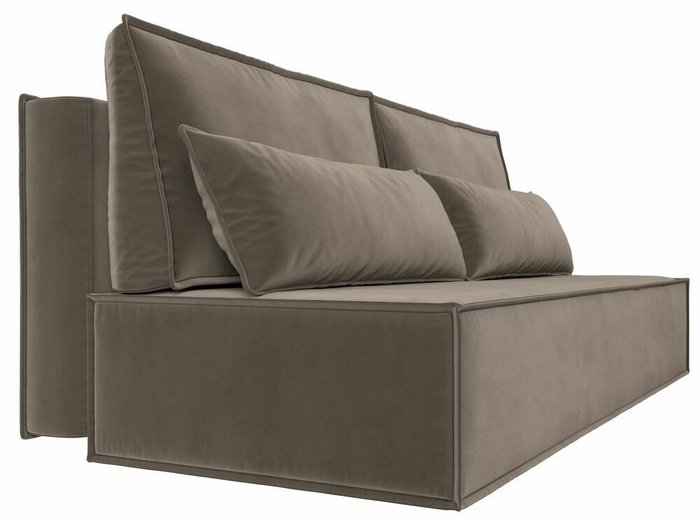 Прямой диван-кровать Фабио Лайт коричневого цвета - лучшие Прямые диваны в INMYROOM