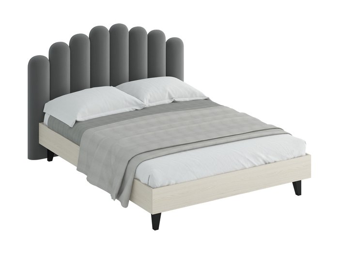 Кровать Queen Sharlotta с изголовьем серого цвета 160х200