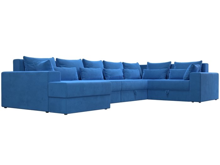 Угловой диван-кровать Мэдисон темно-голубого цвета правый угол - лучшие Угловые диваны в INMYROOM