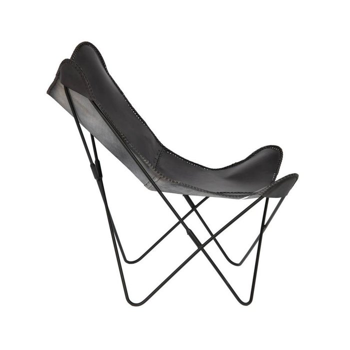 Стул-кресло Flynn Black leather chair черного цвета - купить Обеденные стулья по цене 39990.0