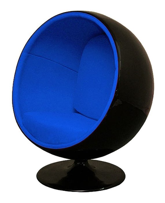Кресло Eero Ball Chair черно-синего цвета