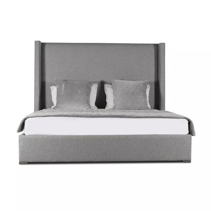 Кровать Berkley Winged Plain 200x200 серого цвета - купить Кровати для спальни по цене 103700.0