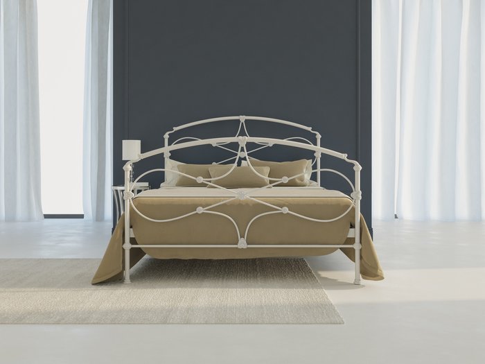 Кровать Лайза 120х200 бело-глянцевого цвета
