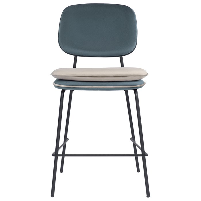 Полубарный стул Реа сине-зеленого-бежевого цвета - купить Барные стулья по цене 14500.0
