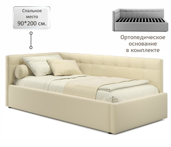 Кровать Bonna 90х200 светло-бежевого цвета - лучшие Кровати для спальни в INMYROOM