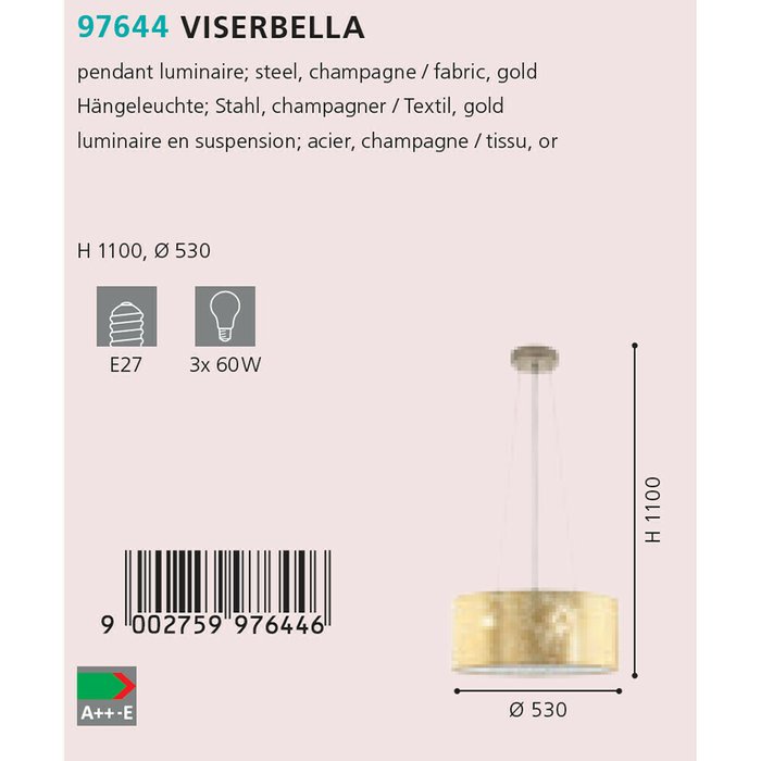 Люстра Eglo Viserbella 97644 - купить Подвесные светильники по цене 20890.0