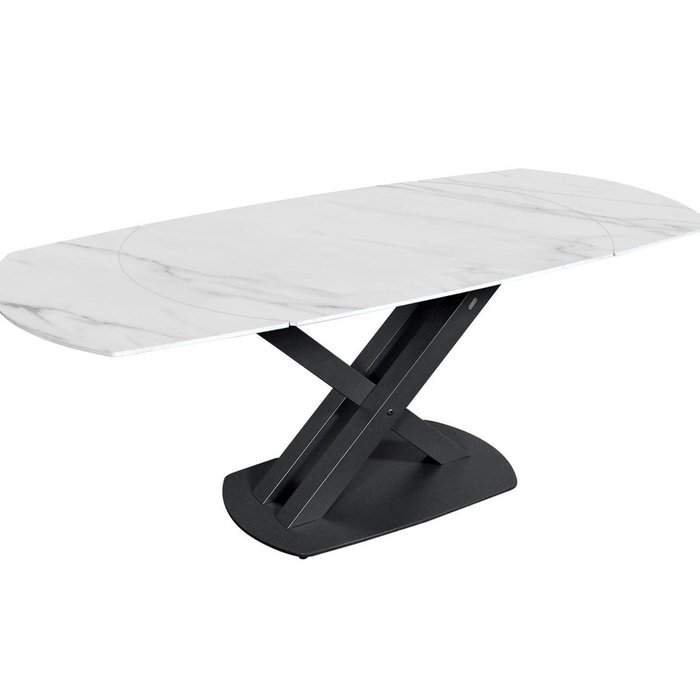 Раздвижной обеденный стол Anik бело-черного цвета - купить Обеденные столы по цене 93670.0
