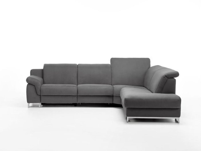 Угловой диван с кушеткой Apollon серого цвета - купить Угловые диваны по цене 337976.0