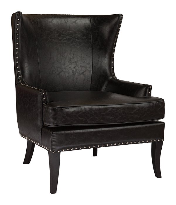 Кресло Gramercy Club Chair Черная Экокожа - лучшие Интерьерные кресла в INMYROOM