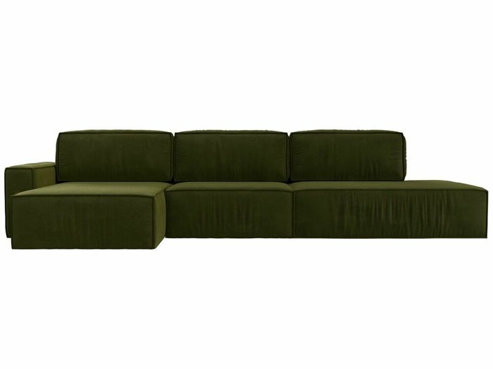 Угловой диван-кровать Прага модерн лонг зеленого цвета левый угол - купить Угловые диваны по цене 102999.0