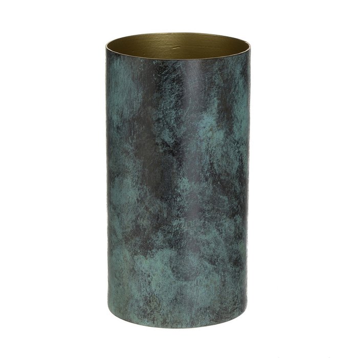 Металлическая ваза зелено-золотого цвета
