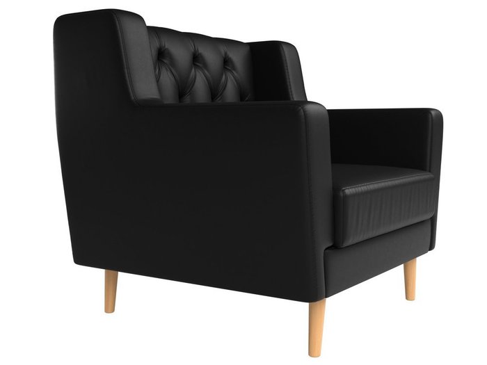 Кресло Брайтон Люкс черного цвета (экокожа) - лучшие Интерьерные кресла в INMYROOM