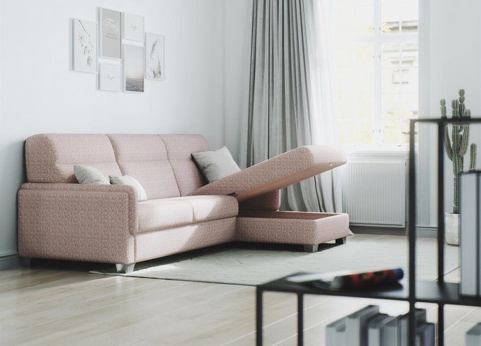 Угловой диван с кушеткой Stelo серого цвета - купить Угловые диваны по цене 357106.0