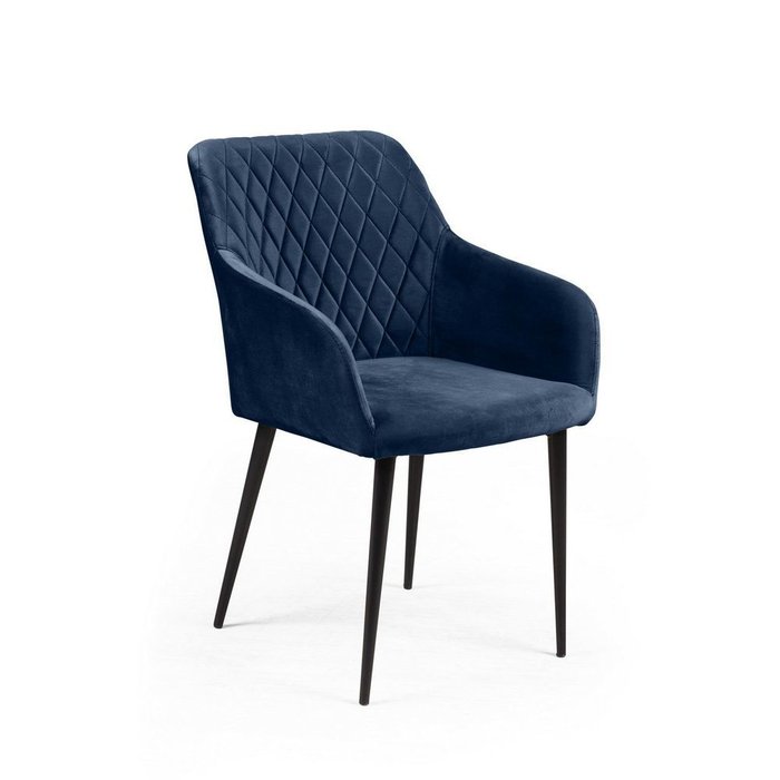 Комплект стульев Robert с подлокотниками  синего цвета - купить Обеденные стулья по цене 31600.0