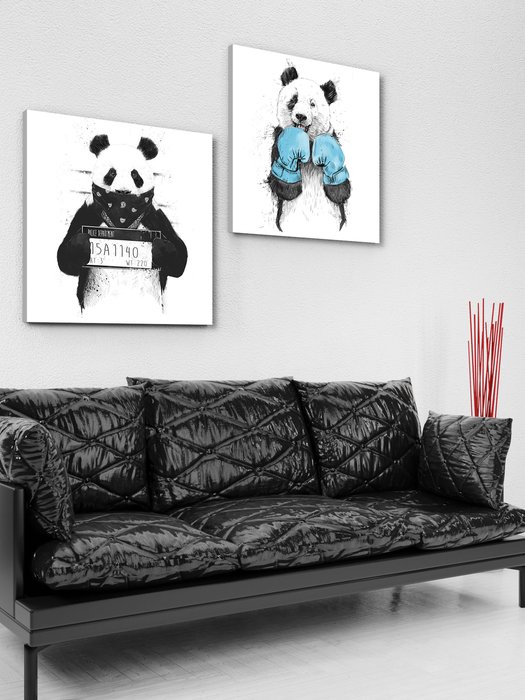 Набор из двух постеров Арт-панда 75х150 на холсте - лучшие Картины в INMYROOM