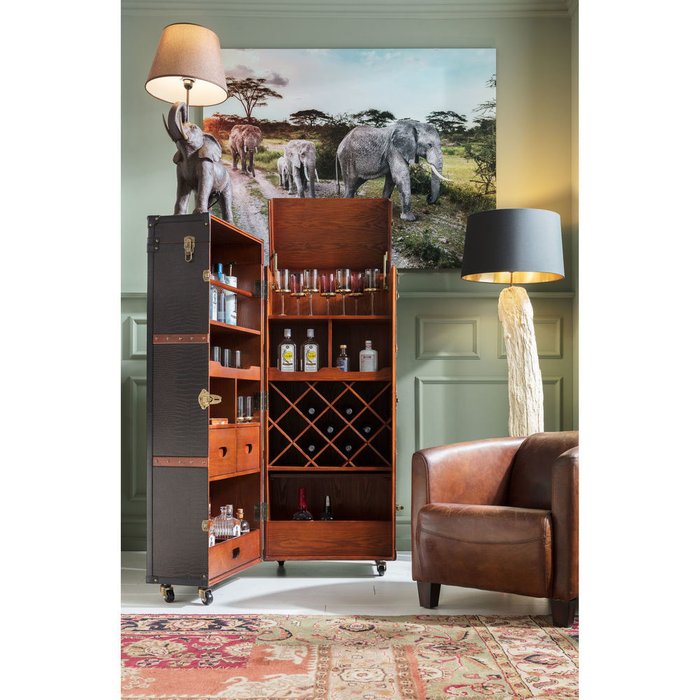 Шкаф-чемодан барный Colonial коричневого цвета - купить Винные шкафы по цене 298480.0