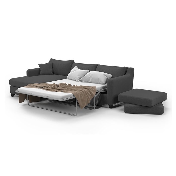 Угловой диван-кровать Mendini MTR темно-серого цвета - лучшие Угловые диваны в INMYROOM