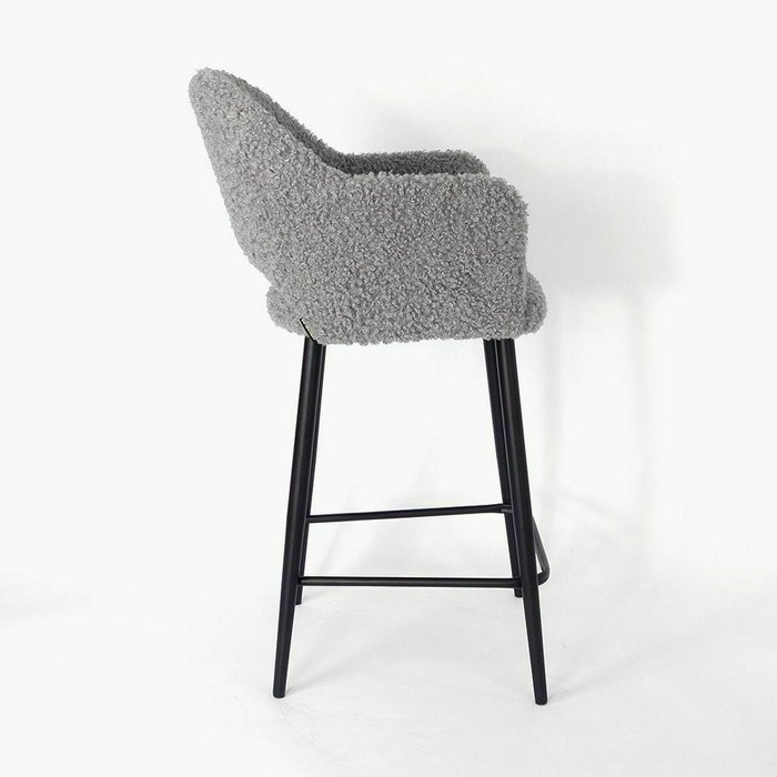 Стул полубарный из экомеха Белладжио серого цвета - лучшие Барные стулья в INMYROOM