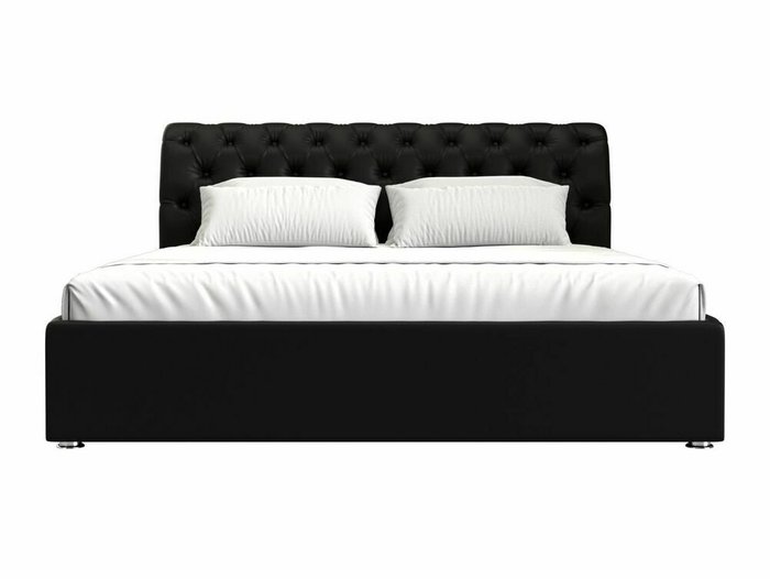 Кровать Сицилия 200х200 черного цвета с подъемным механизмом (экокожа) - купить Кровати для спальни по цене 109999.0