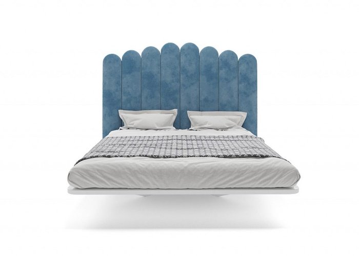 Кровать Пино Нуар 160х200 с изголовьем синего цвета