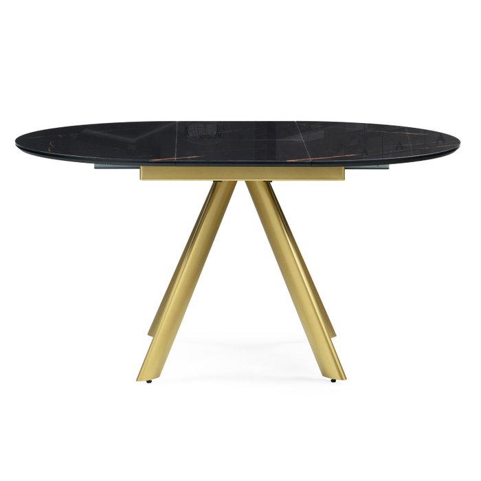 Раздвижной обеденный стол Галвестон черно-золотого цвета - лучшие Обеденные столы в INMYROOM