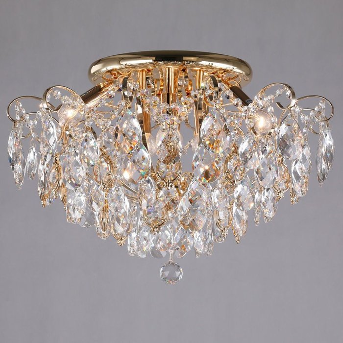 Потолочный светильник с хрустальным декором 10081/6 золото / прозрачный хрусталь Crystal
