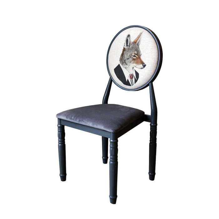 Металлический стул Волк с сидением серого цвета 