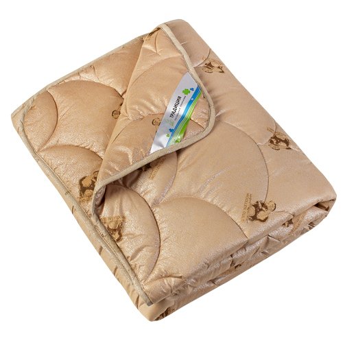 Одеяло ОВЕЧЬЯ ШЕРСТЬ 300 гр. 'Стандарт' евро, тик ПЭ с серебристым напылением