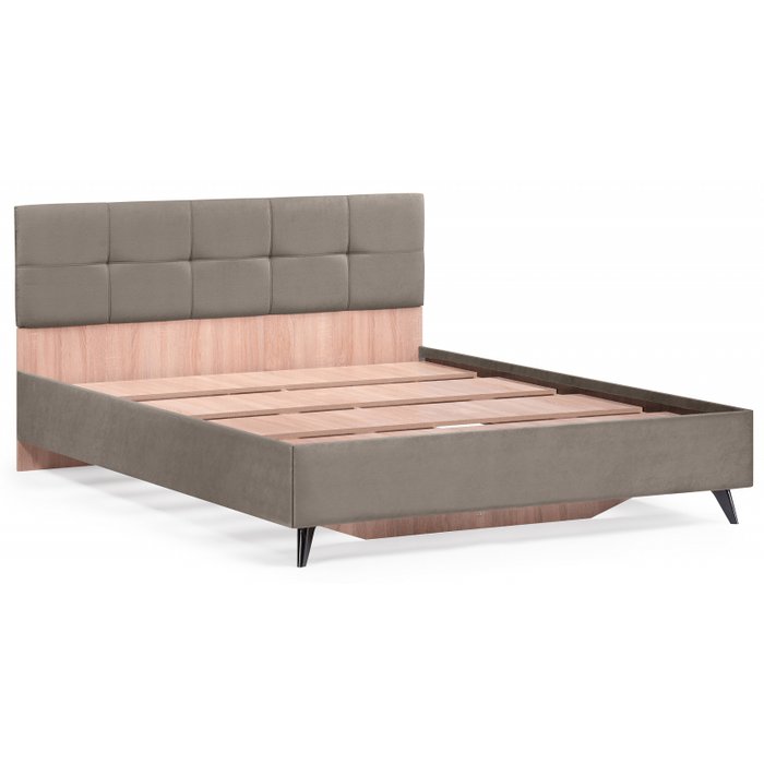 Кровать Аарон 160х200 коричневого цвета без подъемного механизма - купить Кровати для спальни по цене 15310.0