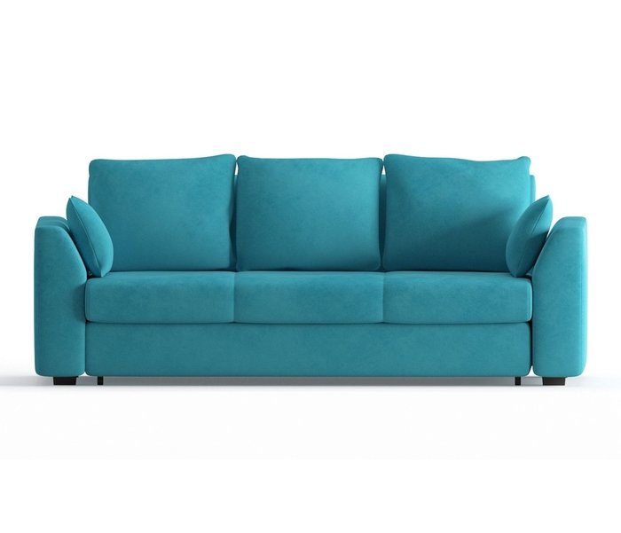 Диван-кровать Ла-Рошель в обивке из велюра голубого цвета - купить Прямые диваны по цене 36790.0