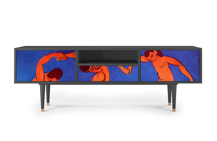 Тумба под TV T6 The Dance by Henri Matisse с корпусом графитового цвета  