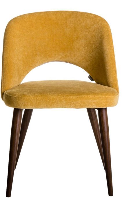 Стул Lars желтого цвета с коричневыми ножками - лучшие Обеденные стулья в INMYROOM