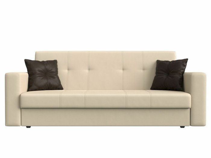 Диван-кровать Лига 016 бежевого цвета (экокожа) - купить Прямые диваны по цене 23999.0