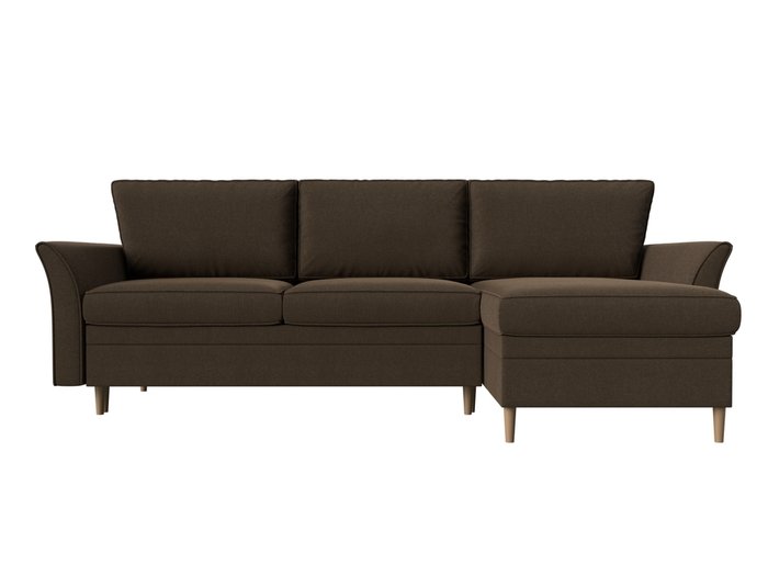 Угловой диван-кровать София коричневого цвета правый угол - купить Угловые диваны по цене 61999.0