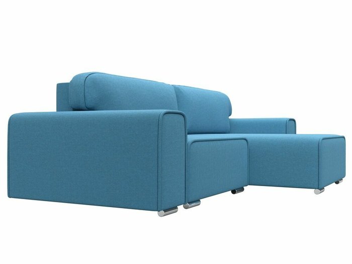 Угловой диван-кровать Лига 029 голубого цвета правый угол - лучшие Угловые диваны в INMYROOM