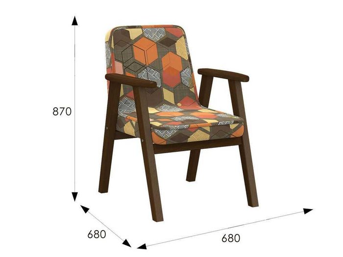Кресло Ретро серо-коричневого цвета - купить Интерьерные кресла по цене 12882.0