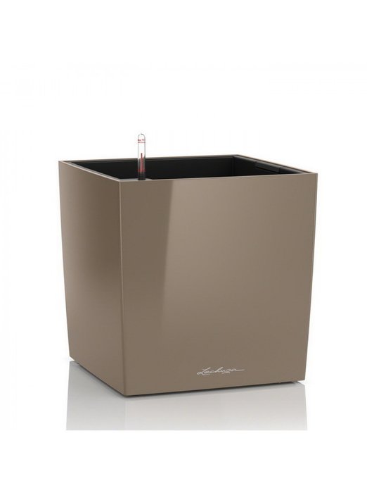  Кашпо Cube 50 серо-коричневого цвета с системой полива