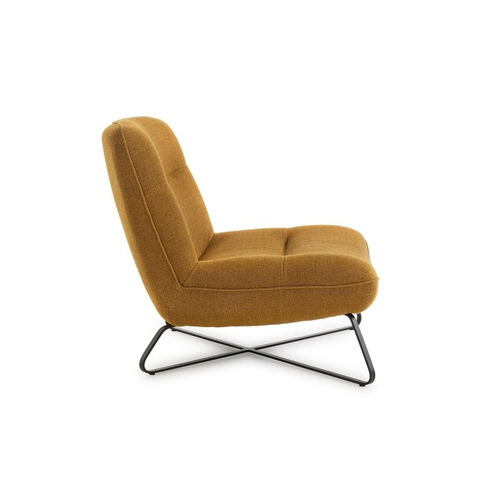 Кресло с обивкой из рогожки Helma желтого цвета - лучшие Интерьерные кресла в INMYROOM