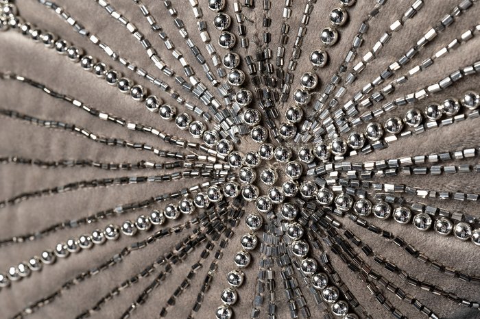 Подушка с бисером Лучи серебряного цвета - купить Декоративные подушки по цене 4840.0