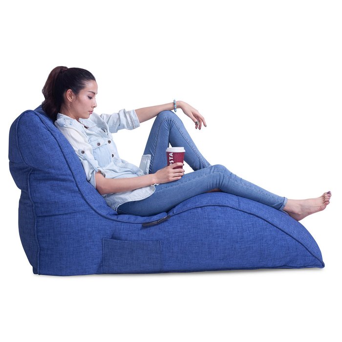 Бескаркасное лаунж кресло Ambient Lounge Avatar Cinema Lounger™ - Blue Jazz (синий цвет) - купить Бескаркасная мебель по цене 15990.0