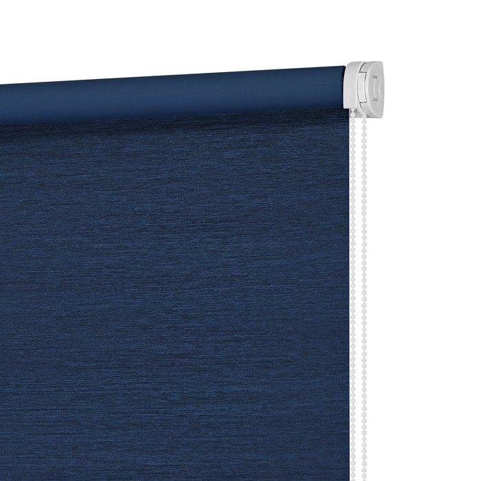 Рулонная штора Миниролл Блэкаут Сатин темно-синего цвета 70x160