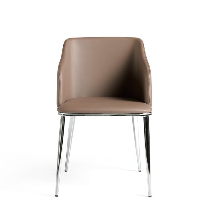Стул в обивке из кожи коричневого цвета - купить Обеденные стулья по цене 45990.0