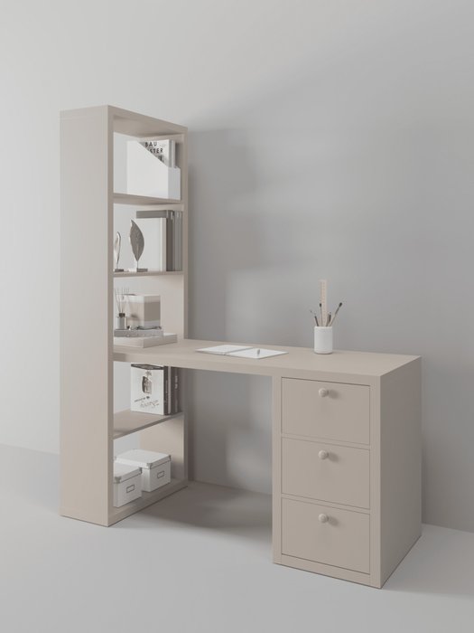 Письменный стол Sinse серо-бежевого цвета - лучшие Письменные столы в INMYROOM Письменный стол Sinse серо-бежевого цвета - лучшие Письменные столы в INMYROOM