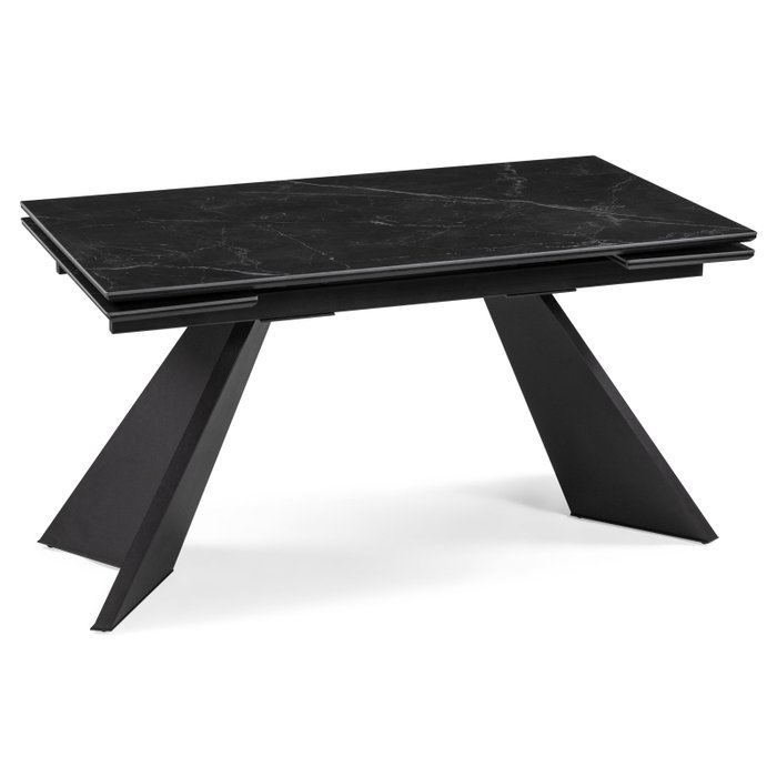 Стол обеденный раскладной Ливи черного цвета - купить Обеденные столы по цене 48790.0